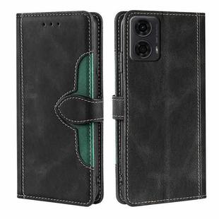 For Motorola Moto G24 4G Skin Feel Magnetic Buckle Leather Phone Case(Black)