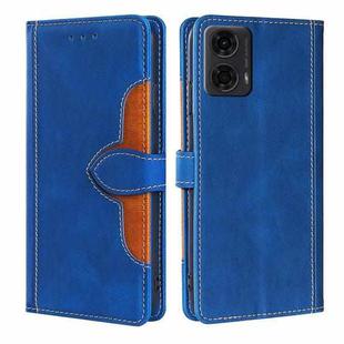 For Motorola Moto G24 4G Skin Feel Magnetic Buckle Leather Phone Case(Blue)