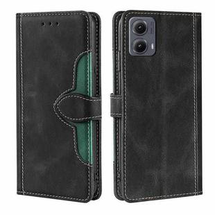 For Motorola Edge 5G 2024 Skin Feel Magnetic Buckle Leather Phone Case(Black)