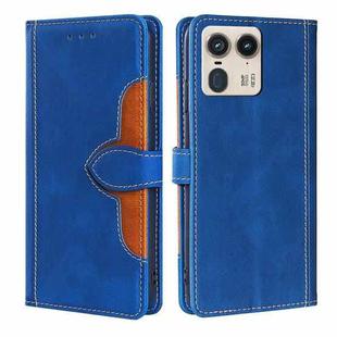 For Motorola Edge 50 Ultra Skin Feel Magnetic Buckle Leather Phone Case(Blue)