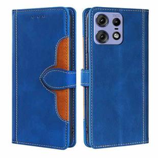 For Motorola Edge 50 Pro 5G Skin Feel Magnetic Buckle Leather Phone Case(Blue)