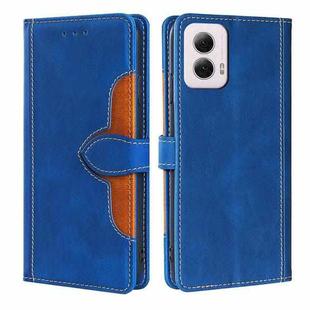 For Motorola Moto G Power 5G 2024 Skin Feel Magnetic Buckle Leather Phone Case(Blue)