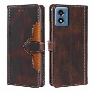 For Motorola Moto G 5G / G Play 5G 2024 Skin Feel Magnetic Buckle Leather Phone Case(Brown)