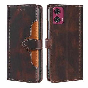 For Motorola Edge 50 Fusion 5G Skin Feel Magnetic Buckle Leather Phone Case(Brown)