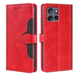 For Motorola Edge 50 Neo 5G Skin Feel Magnetic Buckle Leather Phone Case(Red)