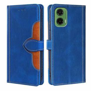 For Motorola Moto G35 5G Skin Feel Magnetic Buckle Leather Phone Case(Blue)