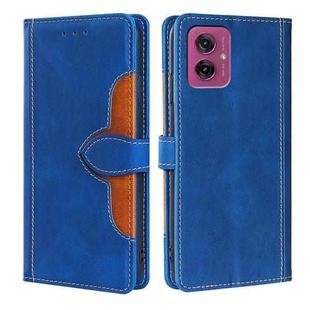 For Motorola Moto G55 5G Skin Feel Magnetic Buckle Leather Phone Case(Blue)