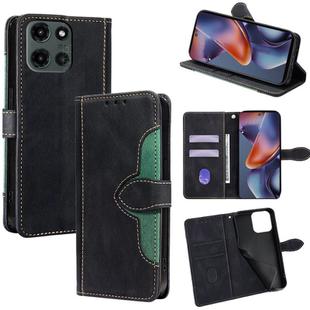 For Motorola Moto G 5G 2025 Skin Feel Magnetic Buckle Leather Phone Case(Black)