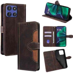 For Motorola Moto G Stylus 5G 2025 Skin Feel Magnetic Buckle Leather Phone Case(Brown)