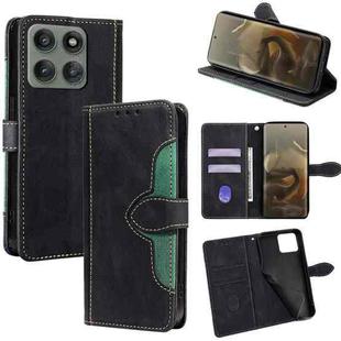 For Motorola Edge 60 Pro 5G Skin Feel Magnetic Buckle Leather Phone Case(Black)