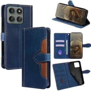 For Motorola Edge 60 Pro 5G Skin Feel Magnetic Buckle Leather Phone Case(Blue)