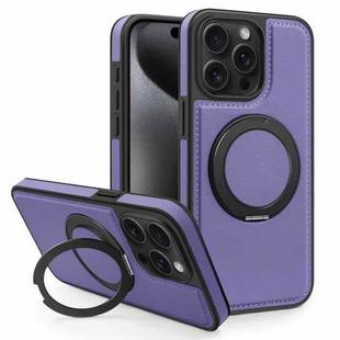 For iPhone 15 Pro Yashi 360 Degree Rotating MagSafe Bracket Phone Case(Purple)