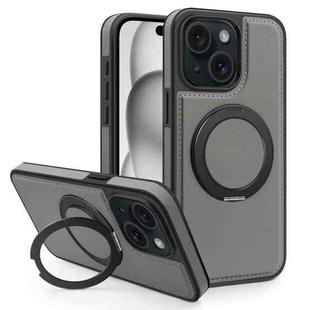 For iPhone 15 Plus Yashi 360 Degree Rotating MagSafe Bracket Phone Case(Grey)