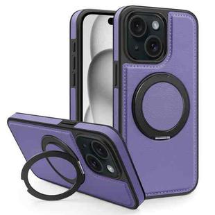 For iPhone 15 Plus Yashi 360 Degree Rotating MagSafe Bracket Phone Case(Purple)