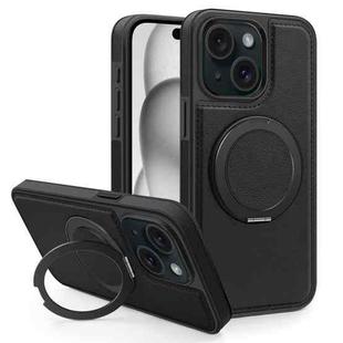 For iPhone 15 Plus Yashi 360 Degree Rotating MagSafe Bracket Phone Case(Black)