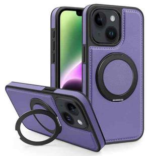 For iPhone 14 Plus Yashi 360 Degree Rotating MagSafe Bracket Phone Case(Purple)