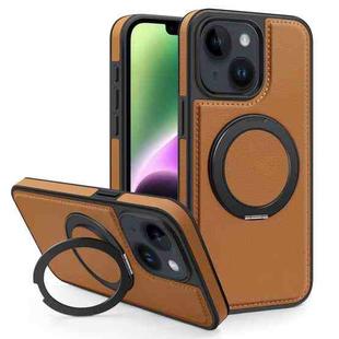 For iPhone 14 Yashi 360 Degree Rotating MagSafe Bracket Phone Case(Brown)