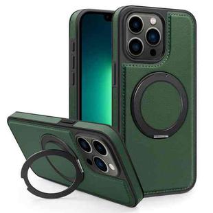 For iPhone 13 Pro Max Yashi 360 Degree Rotating MagSafe Bracket Phone Case(Dark Green)