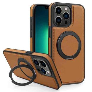 For iPhone 13 Pro Max Yashi 360 Degree Rotating MagSafe Bracket Phone Case(Brown)