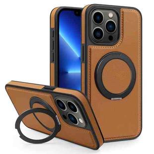 For iPhone 13 Pro Yashi 360 Degree Rotating MagSafe Bracket Phone Case(Brown)