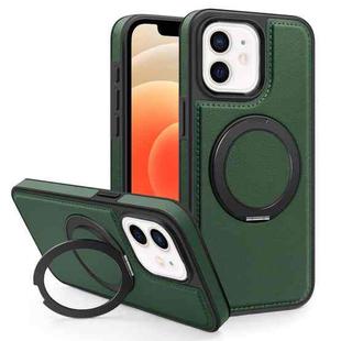 For iPhone 12 Yashi 360 Degree Rotating MagSafe Bracket Phone Case(Dark Green)