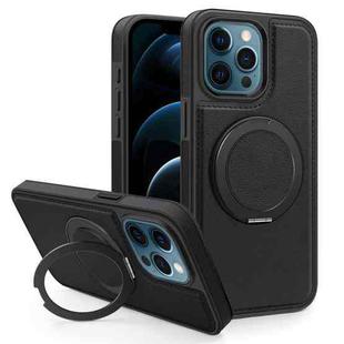 For iPhone 12 Pro Max Yashi 360 Degree Rotating MagSafe Bracket Phone Case(Black)