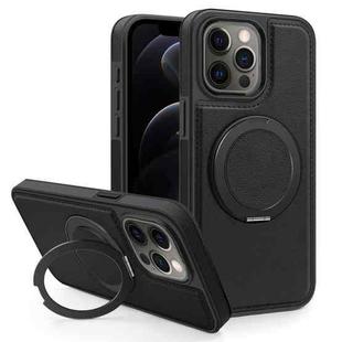 For iPhone 12 Pro Yashi 360 Degree Rotating MagSafe Bracket Phone Case(Black)