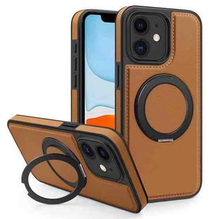 For iPhone 11 Yashi 360 Degree Rotating MagSafe Bracket Phone Case(Brown)