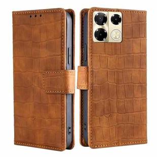 For Infinix Note 40 Pro 5G Skin Feel Crocodile Magnetic Clasp Leather Phone Case(Brown)