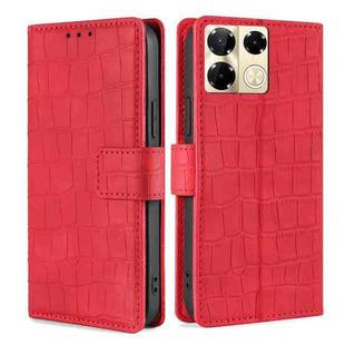 For Infinix Note 40 Pro 5G Skin Feel Crocodile Magnetic Clasp Leather Phone Case(Red)