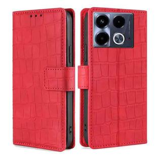 For Infinix Note 40 4G Skin Feel Crocodile Magnetic Clasp Leather Phone Case(Red)