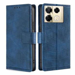 For Infinix Note 40 Pro 4G Skin Feel Crocodile Magnetic Clasp Leather Phone Case(Blue)