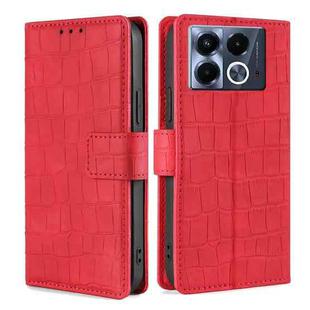 For Infinix Note 40 5G Skin Feel Crocodile Magnetic Clasp Leather Phone Case(Red)