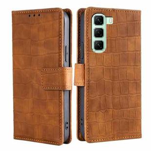 For Infinix Hot 50 5G Skin Feel Crocodile Magnetic Clasp Leather Phone Case(Brown)