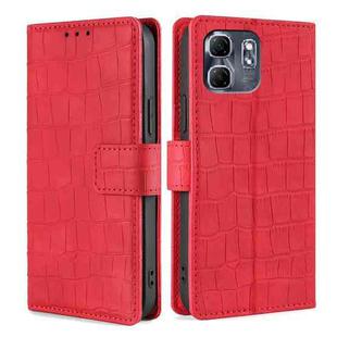 For Infinix Hot 50i 4G Skin Feel Crocodile Magnetic Clasp Leather Phone Case(Red)