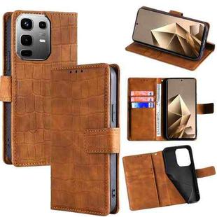 For Infinix Note 50 4G Skin Feel Crocodile Magnetic Clasp Leather Phone Case(Brown)