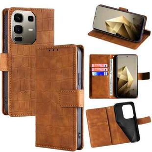 For Infinix Note 50 Pro+ 5G Skin Feel Crocodile Magnetic Clasp Leather Phone Case(Brown)