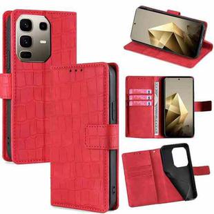 For Infinix Note 50 Pro+ 5G Skin Feel Crocodile Magnetic Clasp Leather Phone Case(Red)