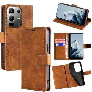 For Infinix Note 50x 5G Skin Feel Crocodile Magnetic Clasp Leather Phone Case(Brown)