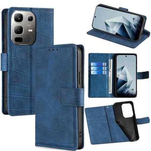 For Infinix Note 50x 5G Skin Feel Crocodile Magnetic Clasp Leather Phone Case(Blue)