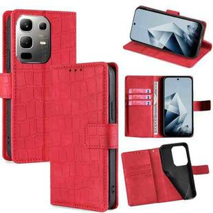 For Infinix Note 50x 5G Skin Feel Crocodile Magnetic Clasp Leather Phone Case(Red)