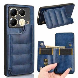 For Infinix Note 40 4G Cow Pattern Sewing Card Bag Phone Case(Blue)