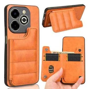 For Infinix Smart 8 Plus / Smart 8 Pro Cow Pattern Sewing Card Bag Phone Case(Orange)