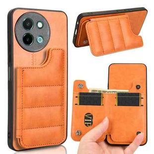 For vivo Y38 / Y200i Cow Pattern Sewing Card Bag Phone Case(Orange)