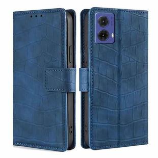 For Motorola Moto G85 5G Skin Feel Crocodile Magnetic Clasp Leather Phone Case(Blue)