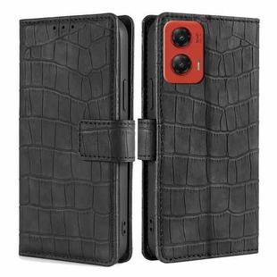 For Motorola Moto G Stylus 5G 2024 Skin Feel Crocodile Magnetic Clasp Leather Phone Case(Black)