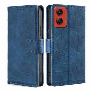 For Motorola Moto G Stylus 5G 2024 Skin Feel Crocodile Magnetic Clasp Leather Phone Case(Blue)