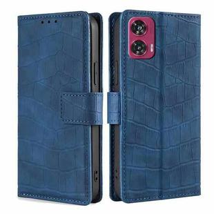 For Motorola Edge 50 Fusion 5G Skin Feel Crocodile Magnetic Clasp Leather Phone Case(Blue)