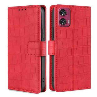 For Motorola Edge 50 Fusion 5G Skin Feel Crocodile Magnetic Clasp Leather Phone Case(Red)