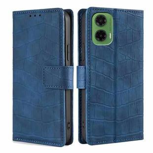 For Motorola Moto G35 5G Skin Feel Crocodile Magnetic Clasp Leather Phone Case(Blue)